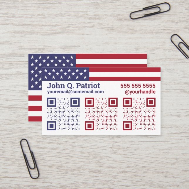Tarjeta de presentación de código QR triple con ba (Anverso/Reverso In Situ)