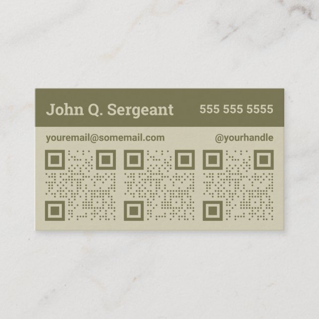 Tarjeta de presentación de código QR Triple verde  (Anverso)