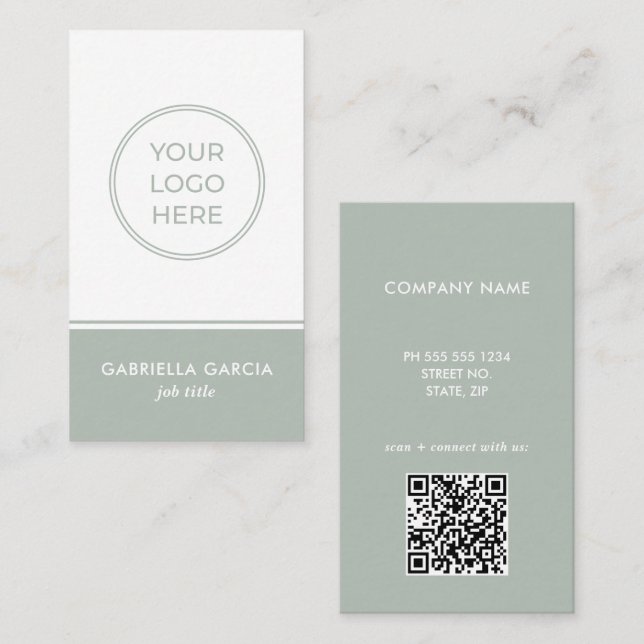 Tarjeta de presentación de códigos QR escaneable c (Anverso / Reverso)