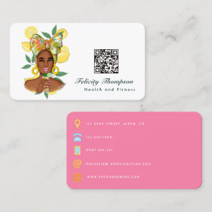 Tarjeta de presentación de códigos QR Lady Health 