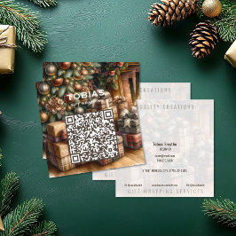 Tarjeta de presentación de códigos QR para navidad