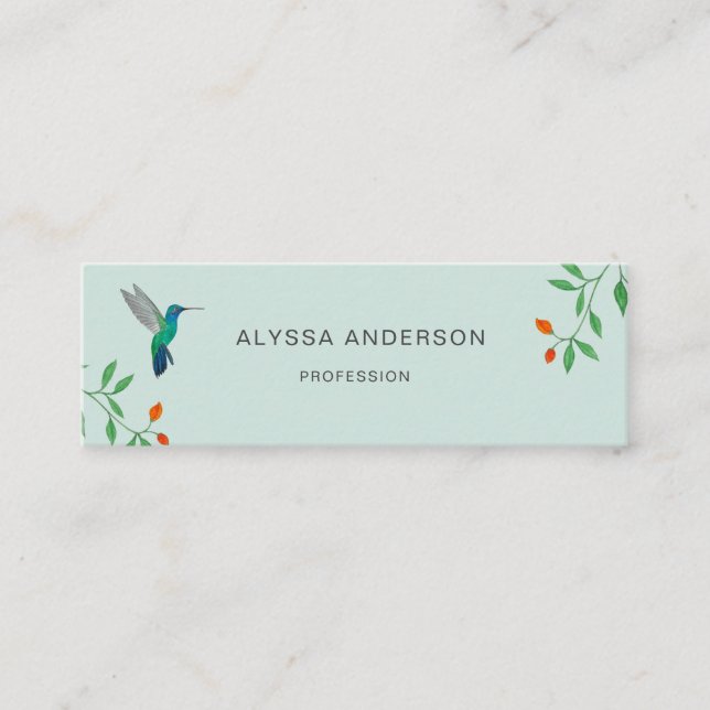 Tarjeta de presentación de colibrí (Anverso)