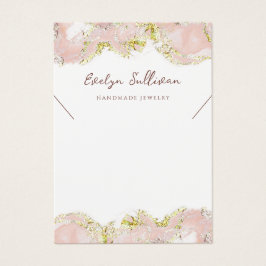 Tarjeta de presentación de collar de mármol de flu