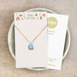 Tarjeta de presentación de collar de Navidad con l