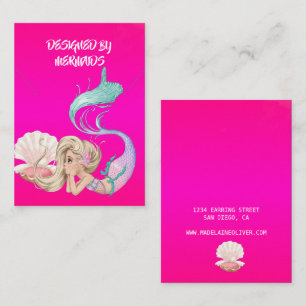 Tarjeta de presentación de collar de sirena rosa
