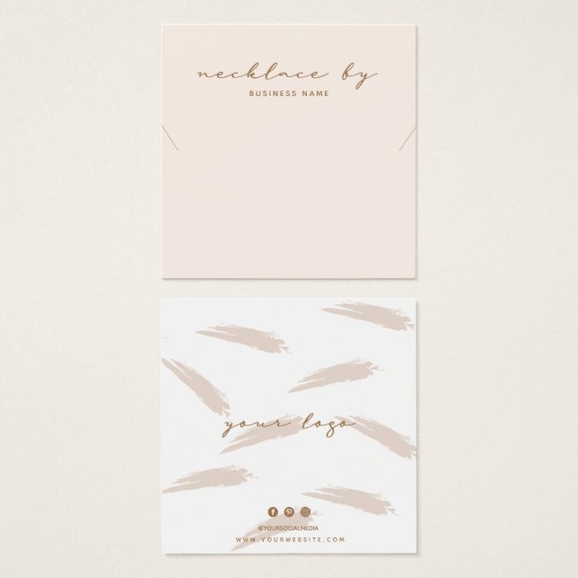 Tarjeta de presentación de collares rosa (Anverso y reverso)