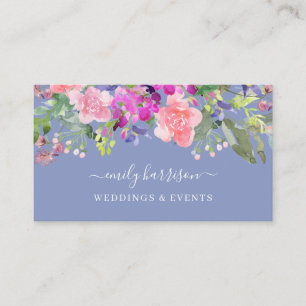 Tarjeta de presentación de color acuático floral p
