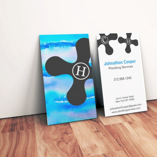 Tarjeta de presentación de color acuático moderno  (Subido por el creador)