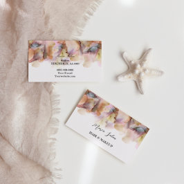 Tarjeta de presentación de color acuático naranja 