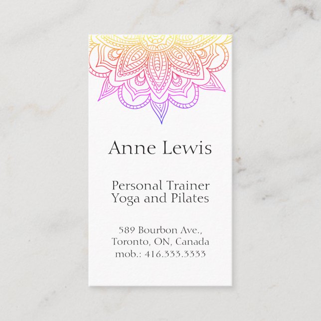 Tarjeta de presentación de color brillante, fácil  (Anverso)