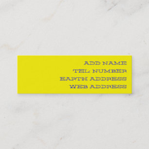 Tarjeta de presentación de color sólido amarillo