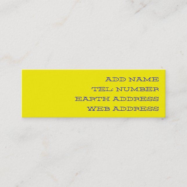 Tarjeta de presentación de color sólido amarillo (Anverso)