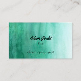 Tarjeta de presentación de color turquesa verde az