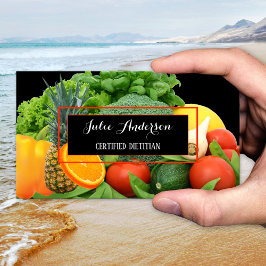 Tarjeta de presentación de comida fresca nutricion