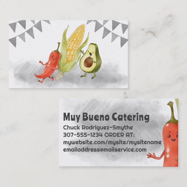 Tarjeta de presentación de comida mexicana Aguacat (Anverso / Reverso)