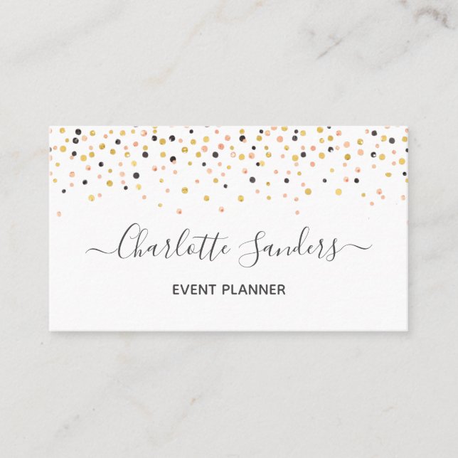 Tarjeta de presentación de confeti de purpurina de (Anverso)