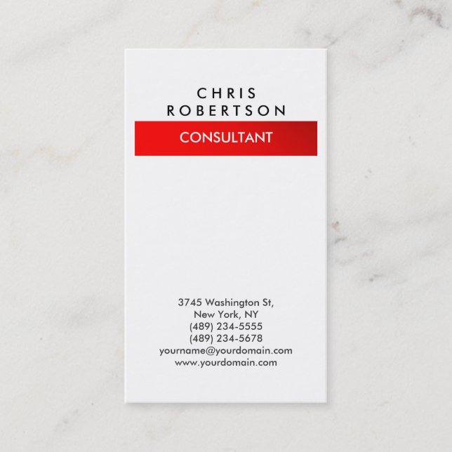 Tarjeta de presentación de consulta vertical de co (Anverso)