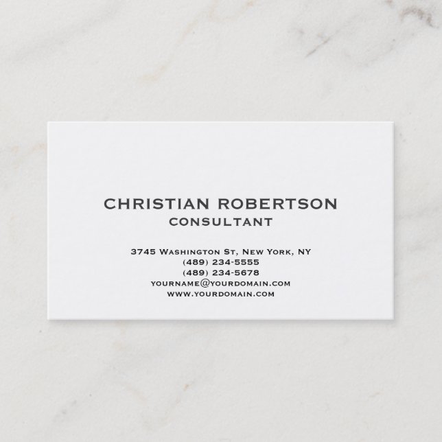 Tarjeta de presentación de consultor blanco negro  (Anverso)