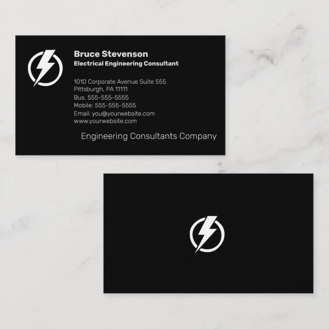 Tarjeta de presentación de consultor de ingeniería (Anverso / Reverso)