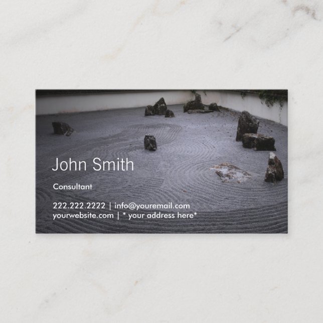 Tarjeta de presentación de consultoría Zen Garden (Anverso)