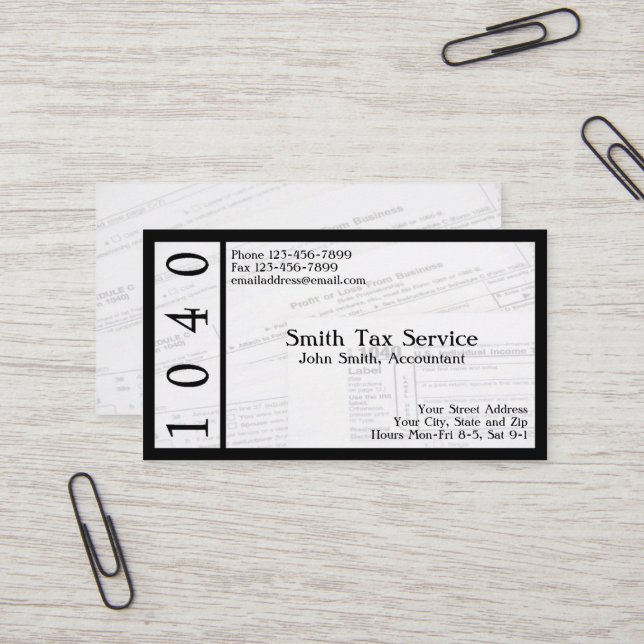 Tarjeta de presentación de contabilidad de prepara (Anverso/Reverso In Situ)