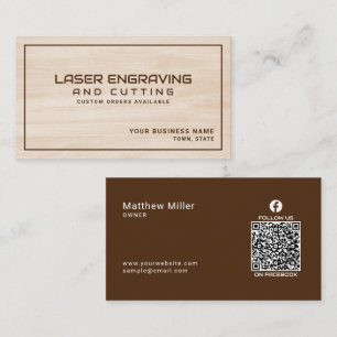 Tarjeta de presentación de corte por grabado láser