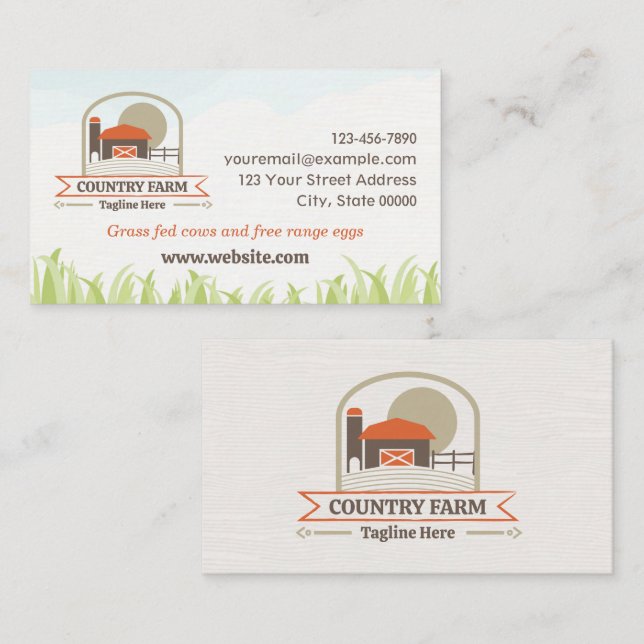 Tarjeta de presentación de Country Farm (Anverso / Reverso)