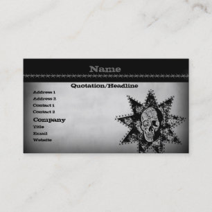 Tarjeta de presentación de cráneo de punk, gris