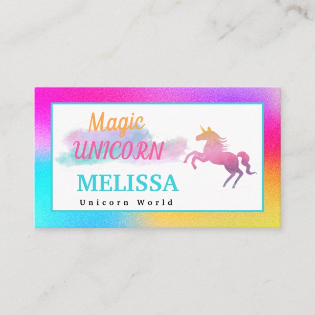 Tarjeta de presentación de cubos unicornio (Anverso)
