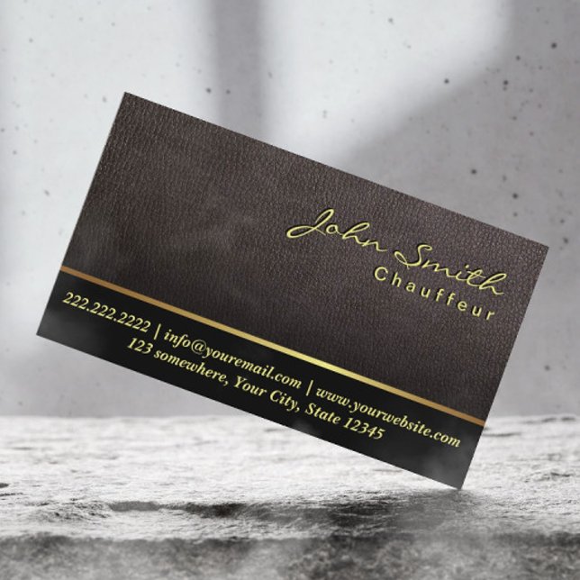 Tarjeta de presentación de cuero oscuro Chauffeur (Subido por el creador)