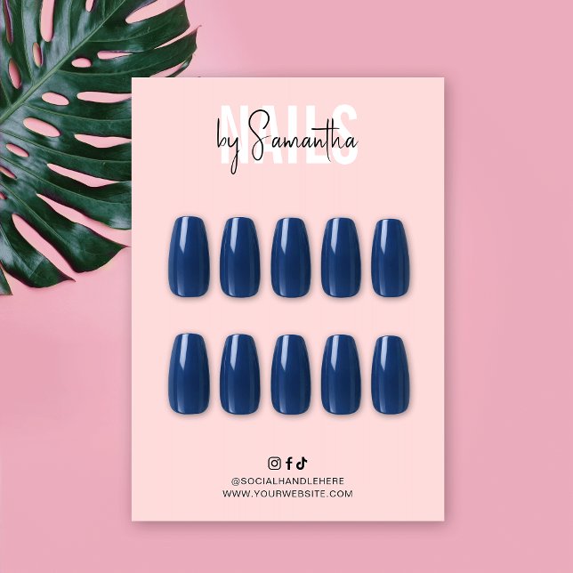 Tarjeta de presentación de cuidado de uñas artific (Blush pink acrylic nails display cards (*nails are for demonstration only, they are not included))