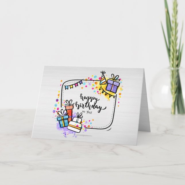 Tarjeta de presentación de cumpleaños (foto opcion (Anverso)