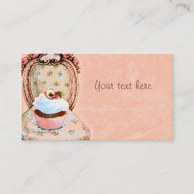 Tarjeta de presentación de Cupcake Victorian (Anverso)