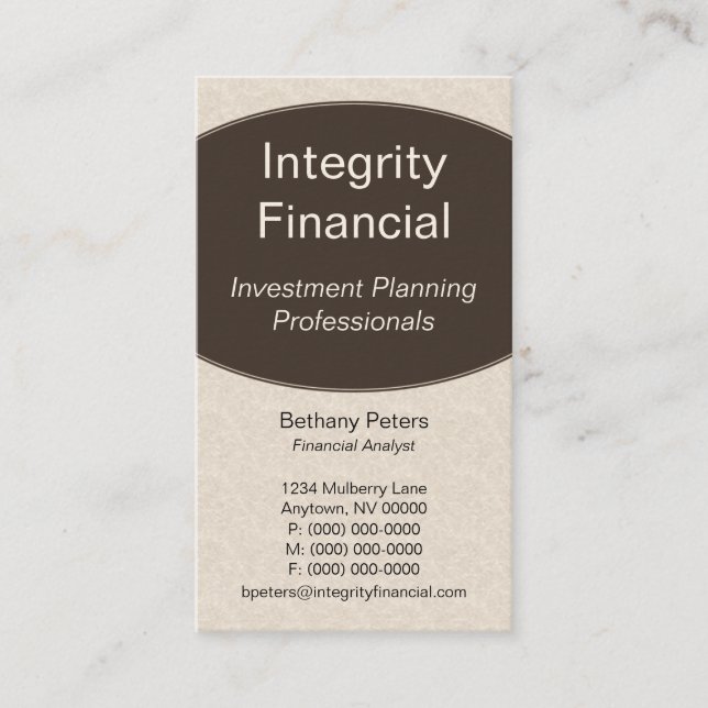 Tarjeta de presentación de curvas ejecutivas, Espr (Anverso)