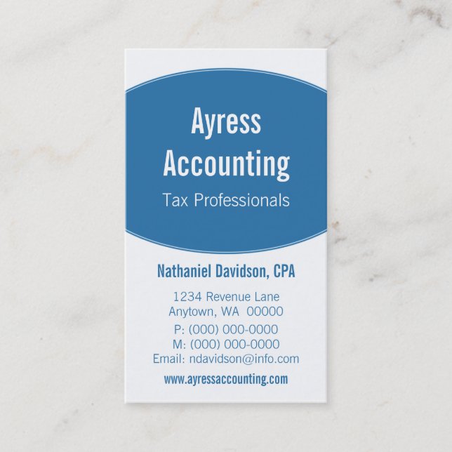 Tarjeta de presentación de curvas limpias, azul ne (Anverso)