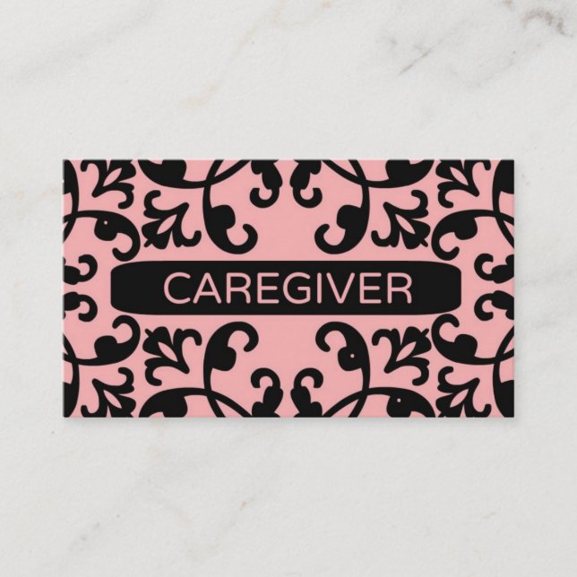 Tarjeta de presentación de Damask para cuidadores (Anverso)