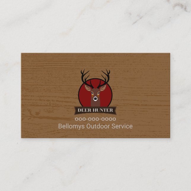 Tarjeta de presentación de Deer Head Outdoor Servi (Anverso)