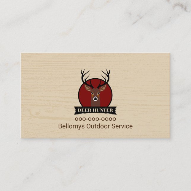 Tarjeta de presentación de Deer Head Outdoor Servi (Anverso)