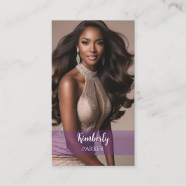 Tarjeta de presentación de degradado púrpura de co