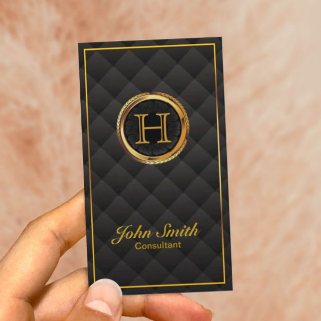 Tarjeta de presentación de Deluxe Gold Monogram Co (Subido por el creador)