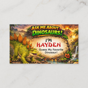 Tarjeta de presentación de dinosaurio genial para