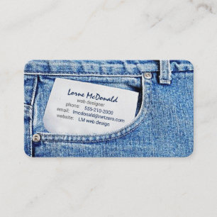 tarjeta de presentación de diseñador web blue jean