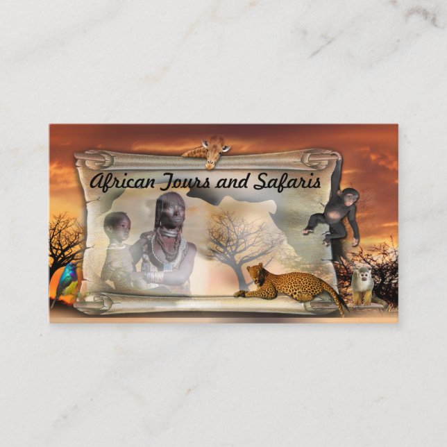 Tarjeta de presentación de diseño africana (Anverso)