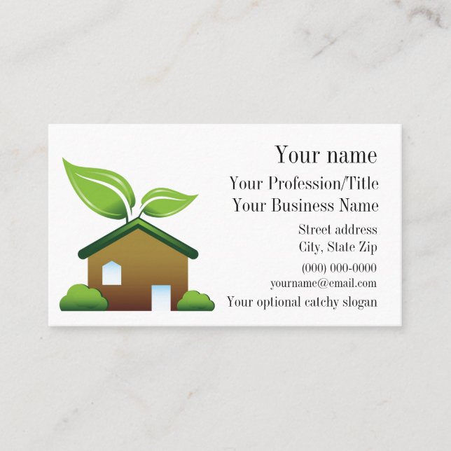 Tarjeta de presentación de diseño ambiental (Anverso)