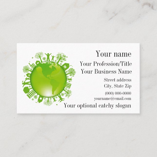 Tarjeta de presentación de diseño ambiental (Anverso)