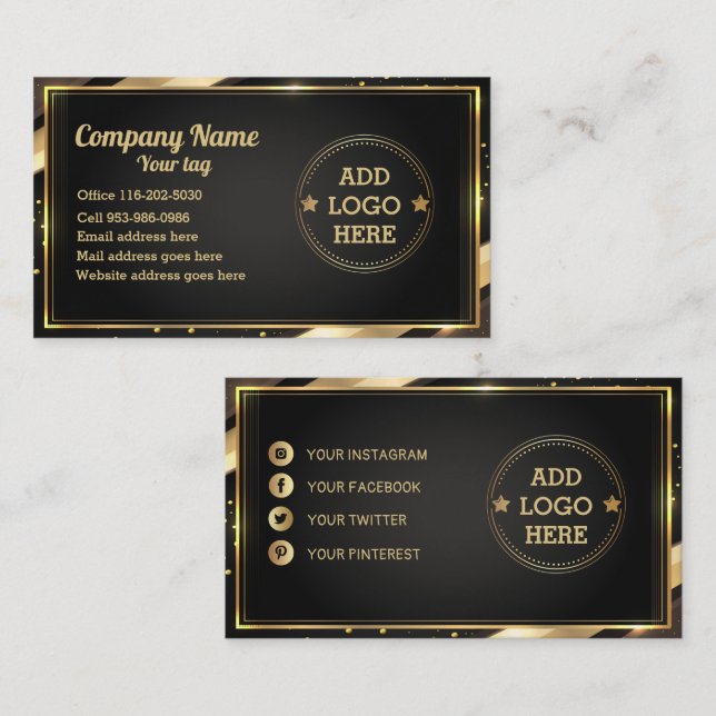 Tarjeta de presentación de diseño de logotipo prof (Anverso / Reverso)