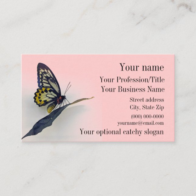 Tarjeta de presentación de diseño de mariposa de c (Anverso)