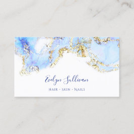 tarjeta de presentación de diseño de mármol azul