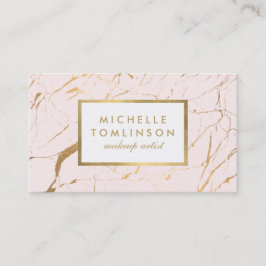 Tarjeta de presentación de diseño de mármol rosa y