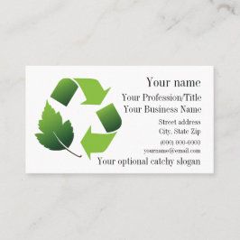 Tarjeta de presentación de diseño de reciclaje amb